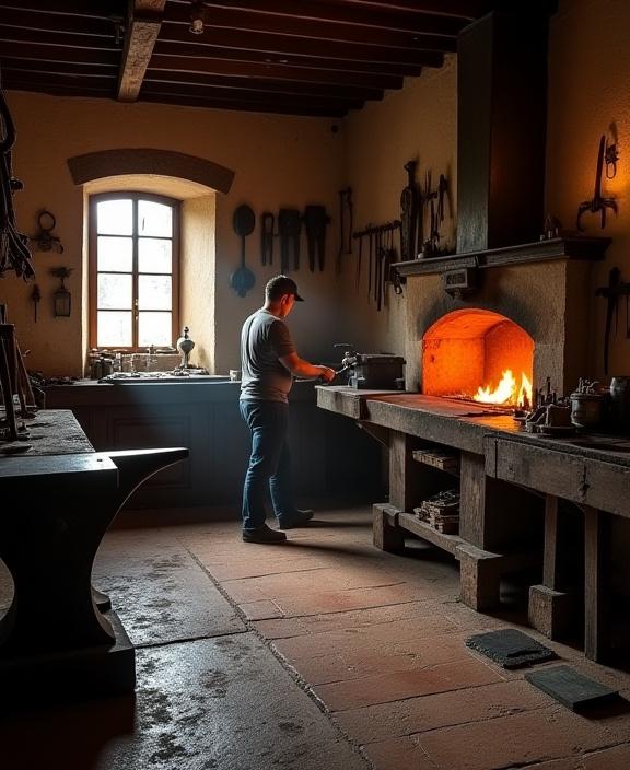 Interno dell'officina storica di Maglio Design